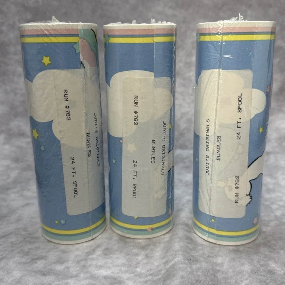VTG Judi's Originals‎ Bundles Baby Stork Wallpaper Border Lot of 3 24ft Spools
